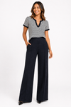 BLUSA TRICOT LISTRA FINA PRETO